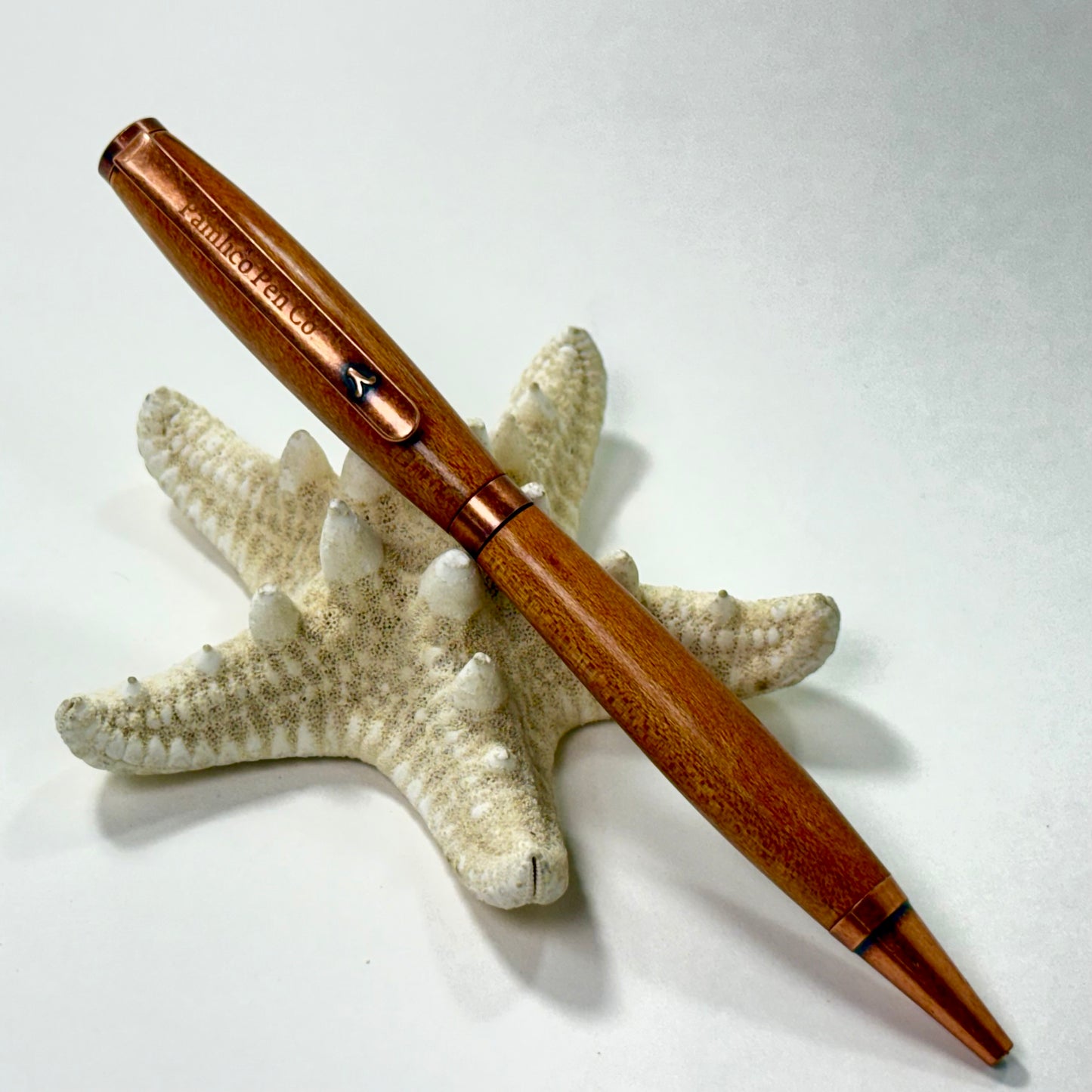 Artisan Made Writing Pen | Spalted Maple | Orange | Copper