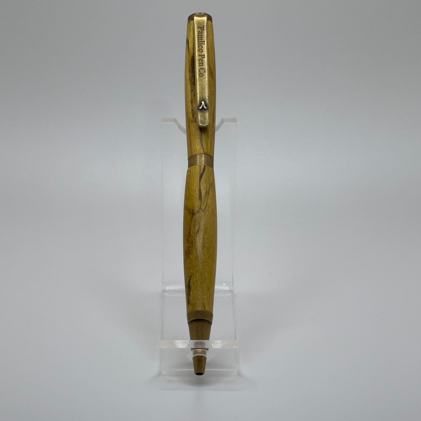 Vintage Looking Yellow With Antique Brass Ballpoint Pen
