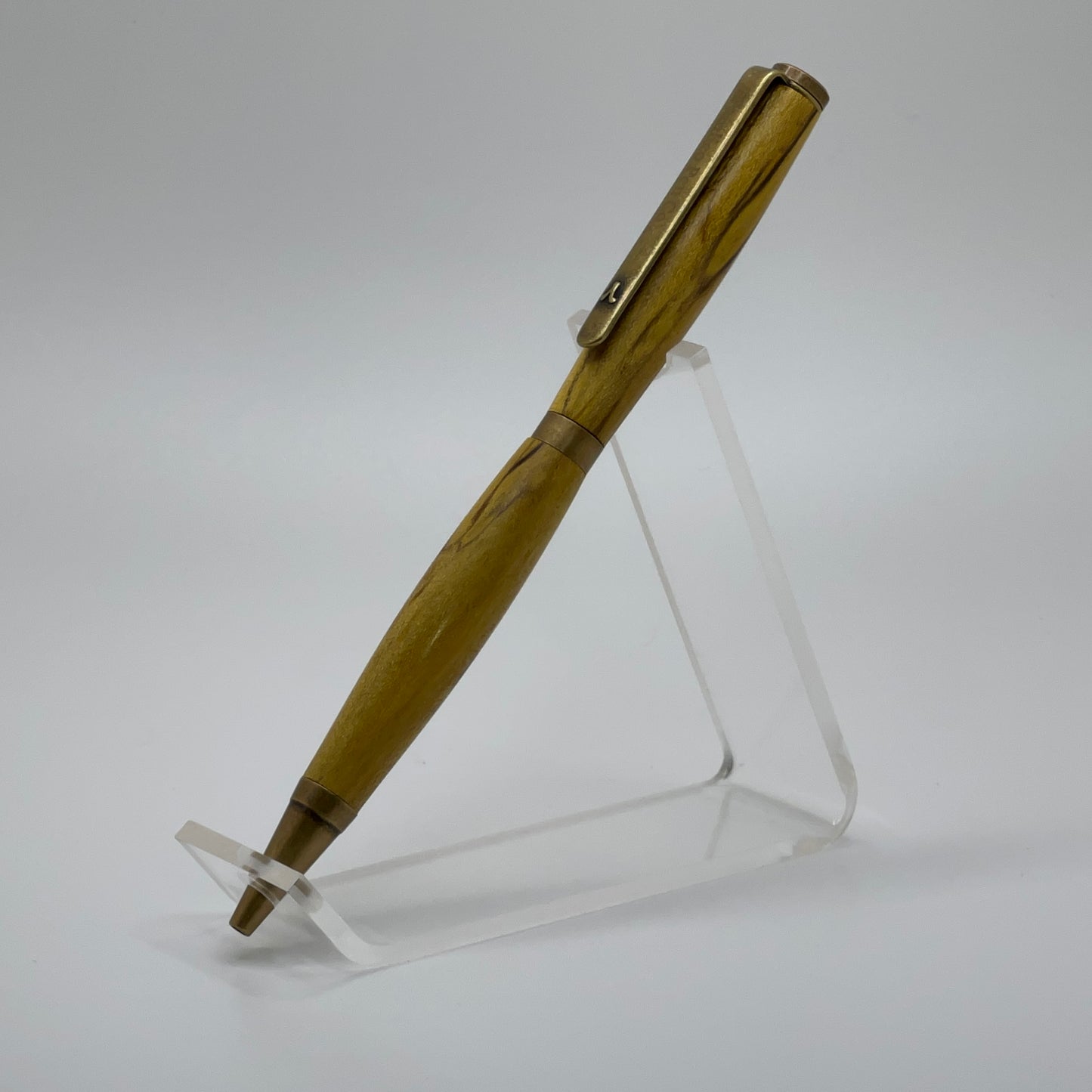 Vintage Looking Yellow With Antique Brass Ballpoint Pen