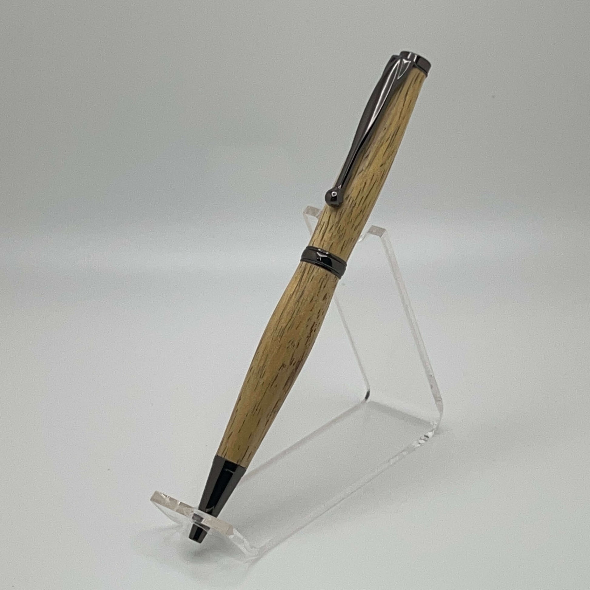 Handcrafted Tamarind Wood pen with gunmetal hardware left side
