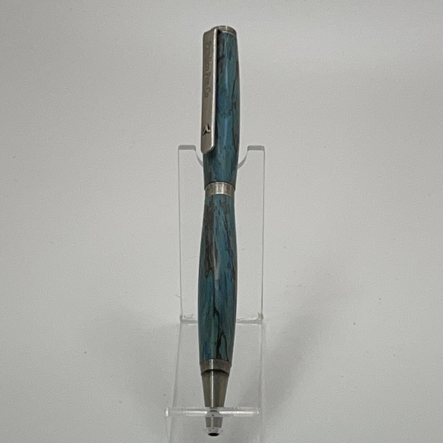 Blue Spalted Maple Ballpoint Pen