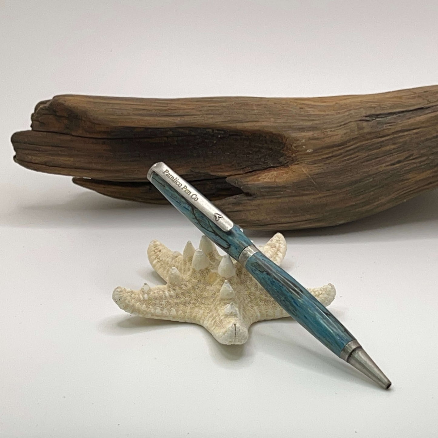 Blue Spalted Maple Ballpoint Pen