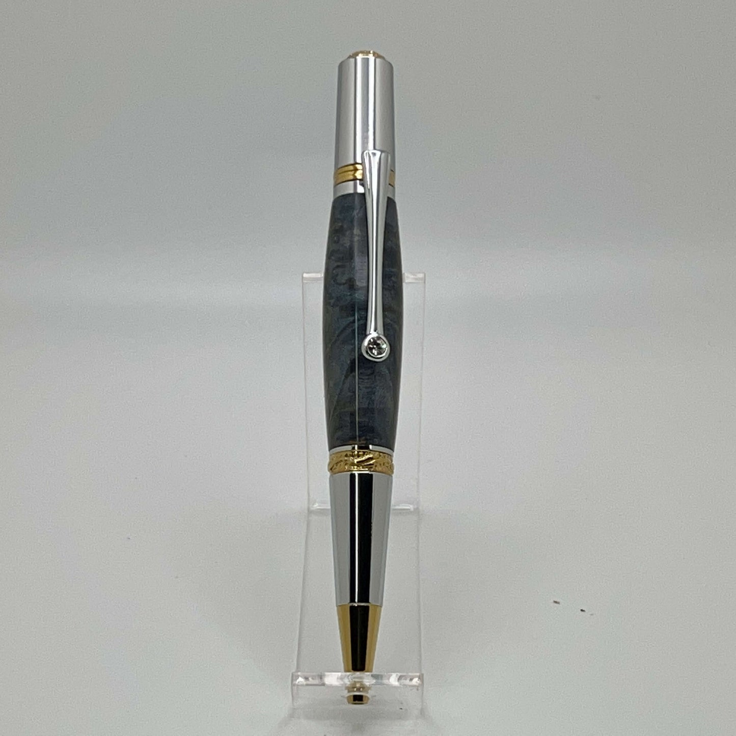 Blue Luxury Twist Pen With Swarovski Crystal