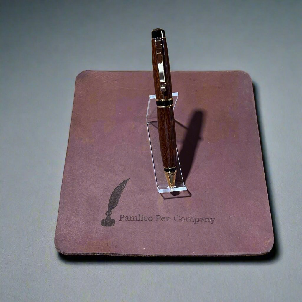 Cigar Pen on leather pad front view