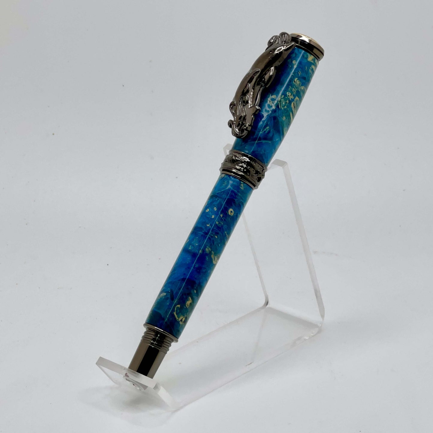 Dolphin Rollerball Pen Blue and Gunmetal