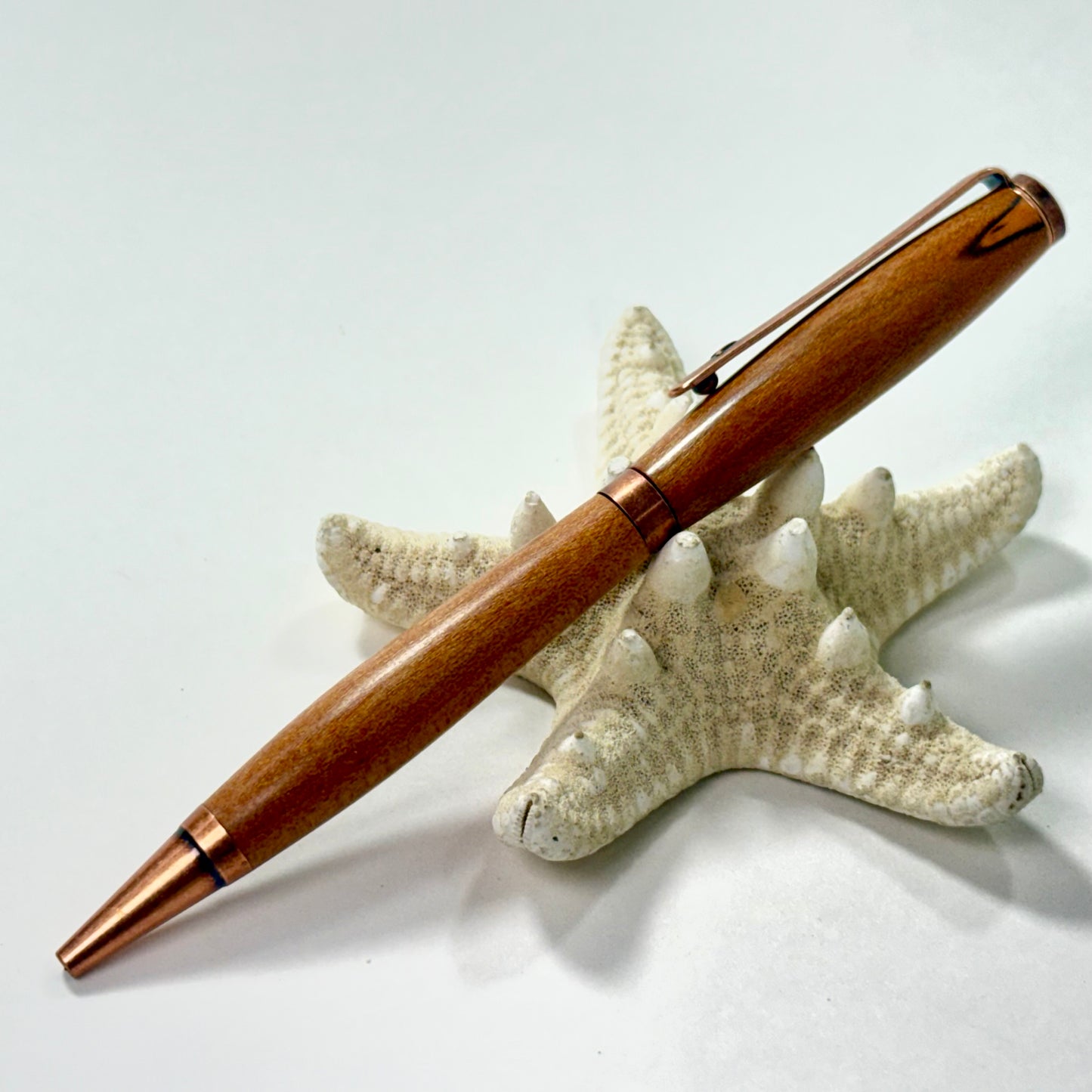 Artisan Made Writing Pen | Spalted Maple | Orange | Copper
