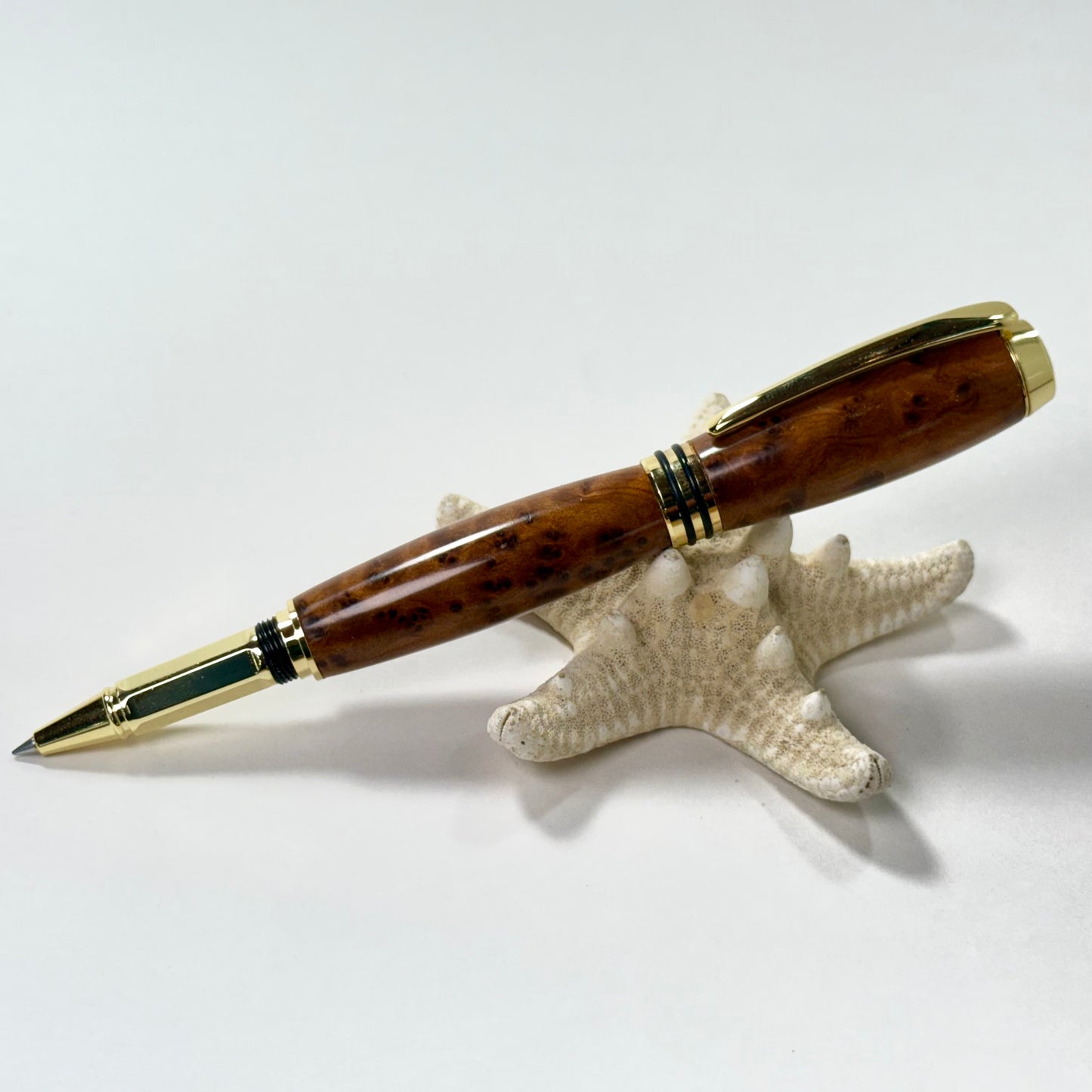 Classic Rollerball Pen | Thuya Burl | Natural | Gold