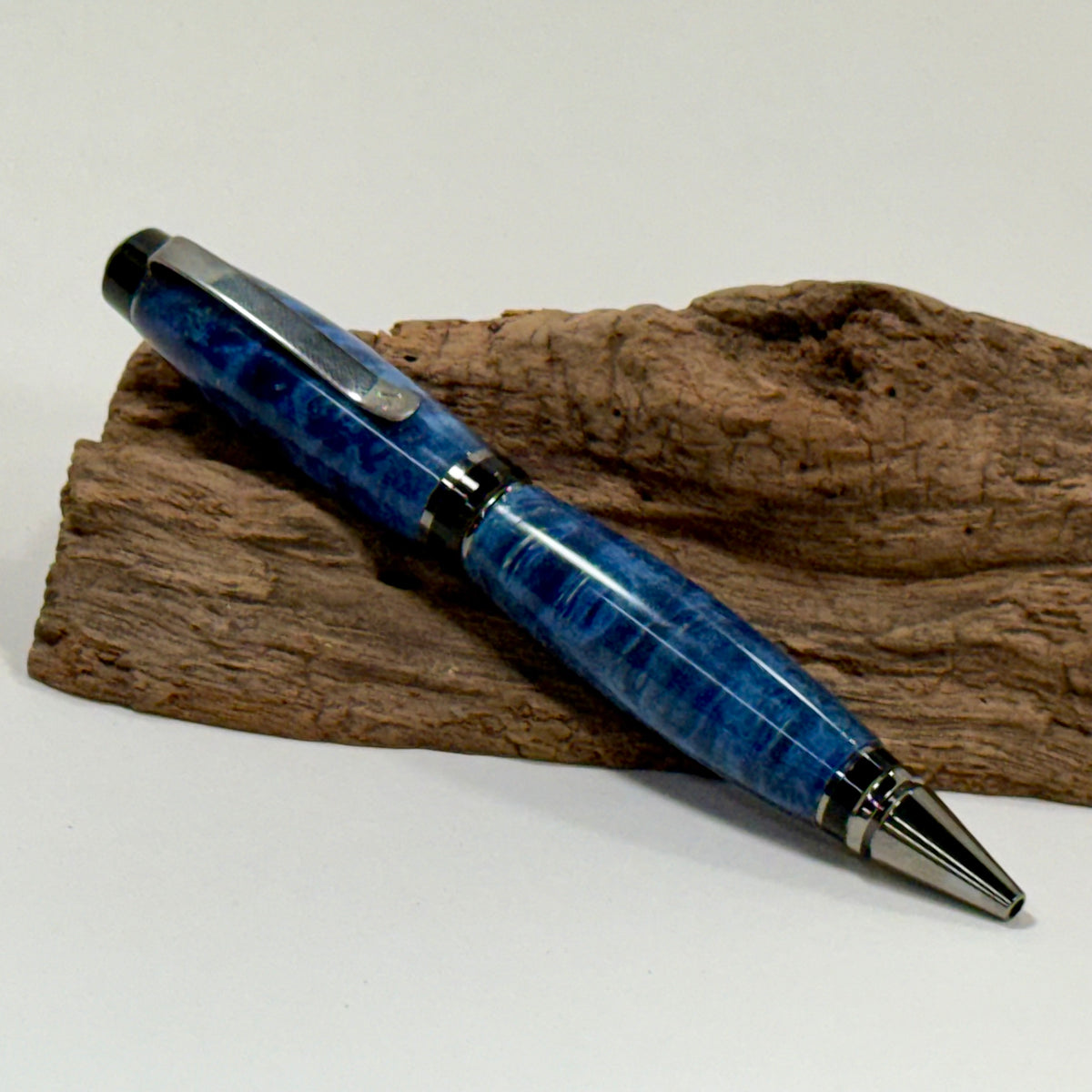 Luxury Cigar Pen | Blue | Boxelder Burl | Ballpoint