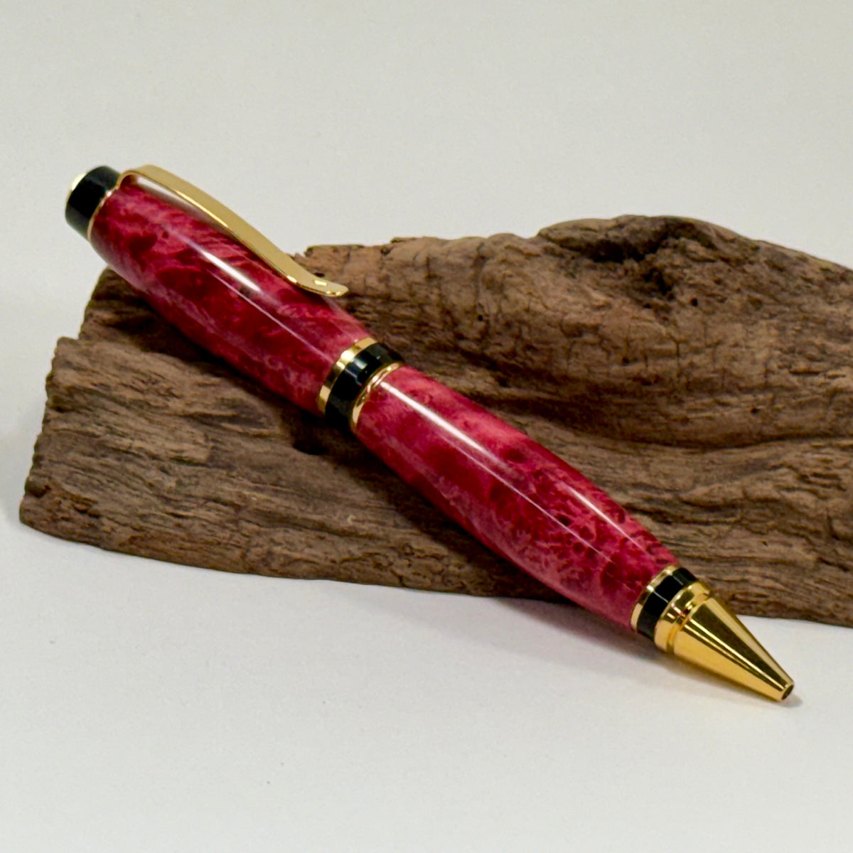 Luxury Cigar Pen | Red | Boxelder Burl | Ballpoint