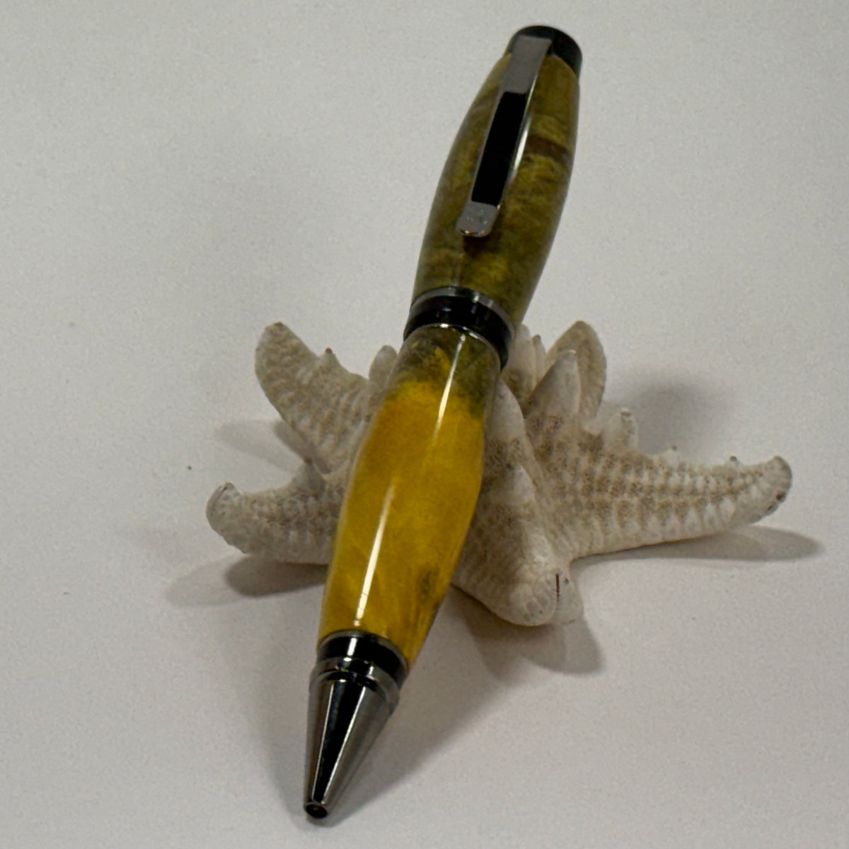 Luxury Cigar Pen | Yellow | Boxelder Burl | Ballpoint