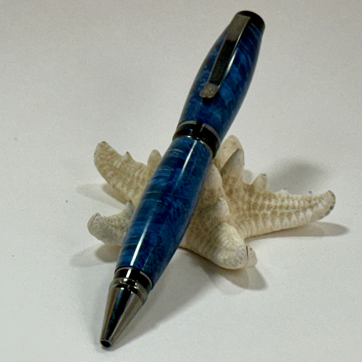 Luxury Cigar Pen | Blue | Boxelder Burl | Ballpoint