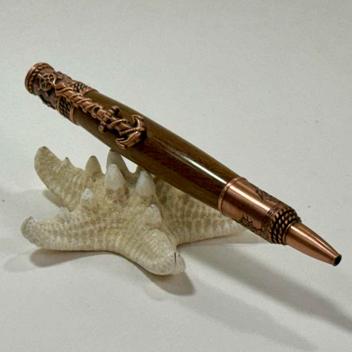 Nautical Pen |  Dark Lignum Vitae Wood | Antique Copper