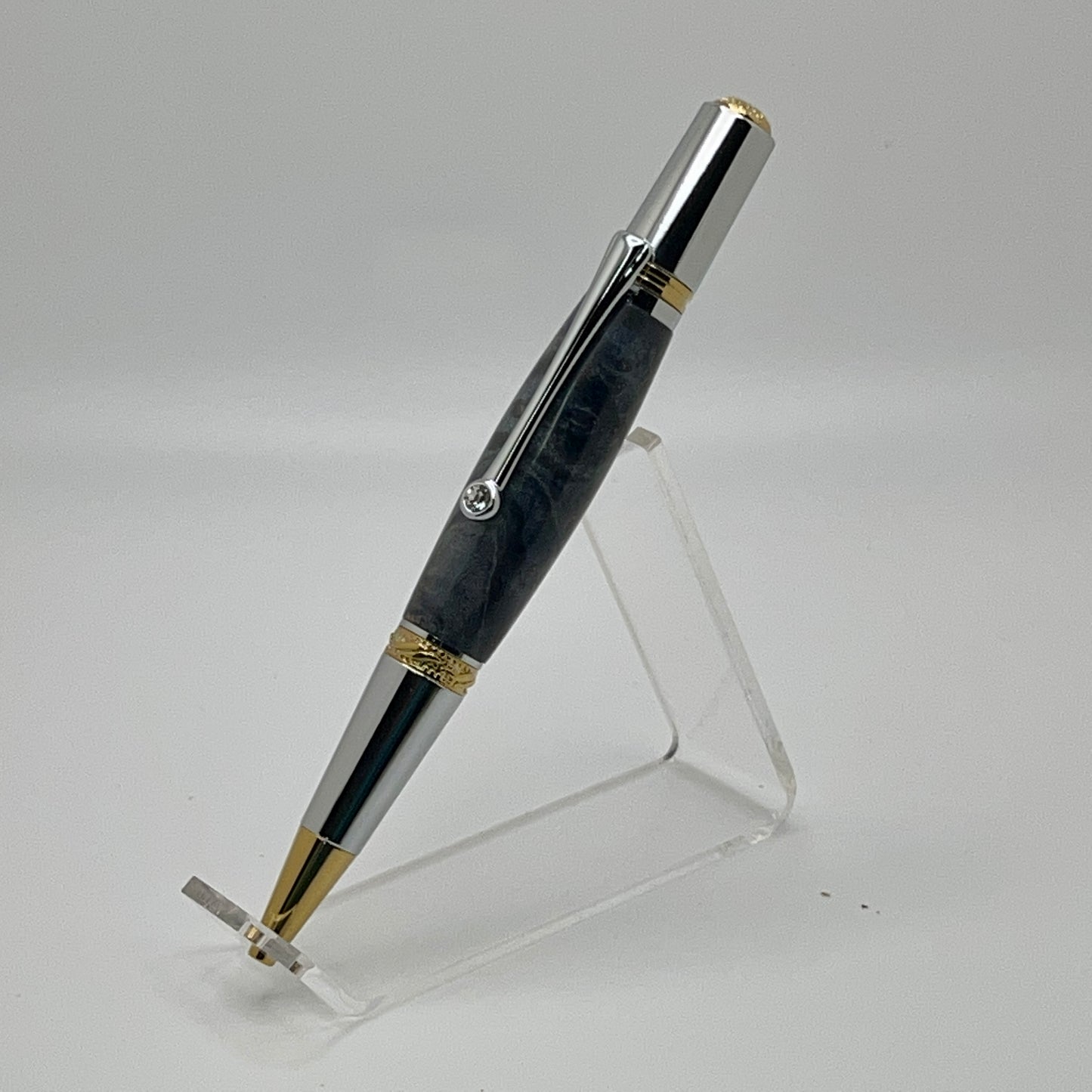 Blue, Gold and Bling Featuring a Swarovski Crystal Writing Pen