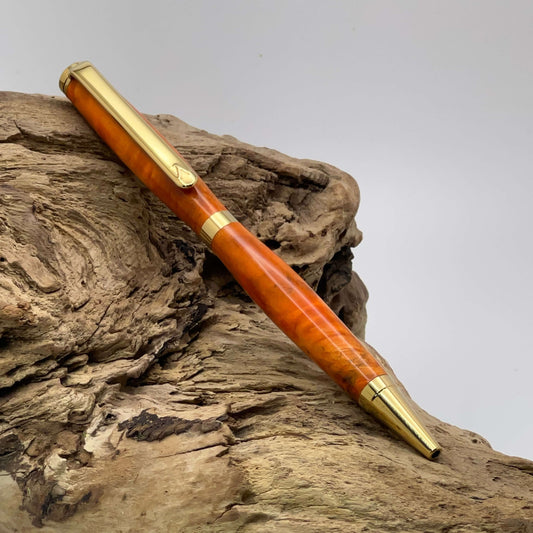 Elevate Your Writing Experience with Our Artisan Gold Titanium Twist Ballpoint Pen