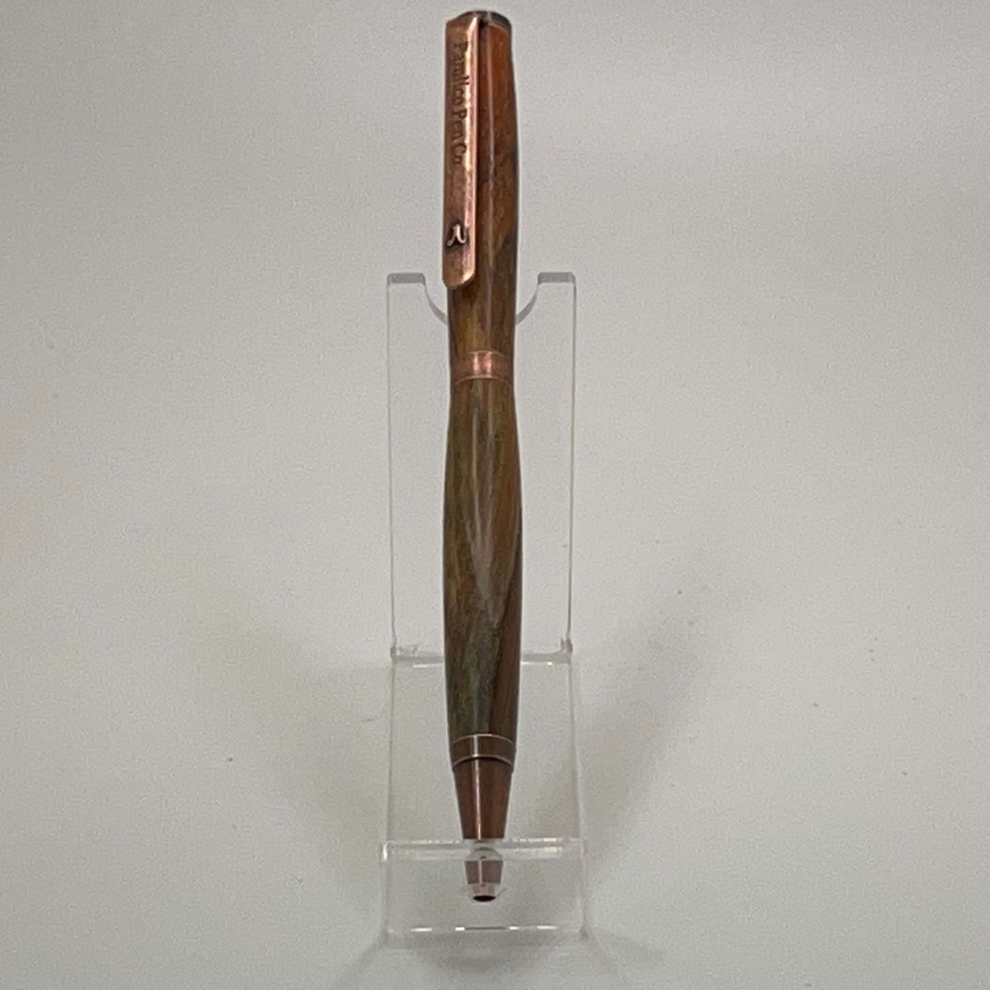 Orange Ballpoint Pen Spalted Maple Antique Copper