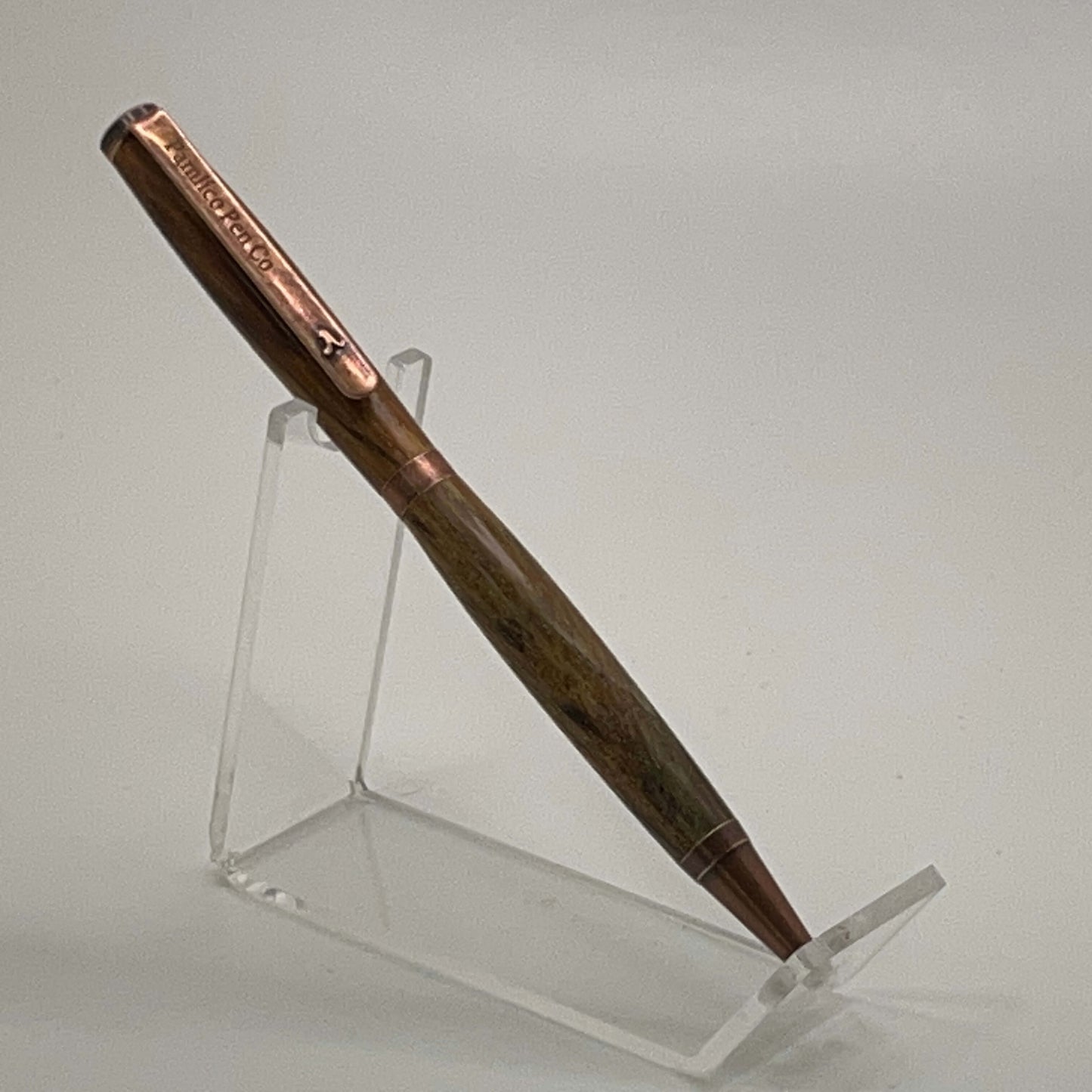 Orange Ballpoint Pen Spalted Maple Antique Copper