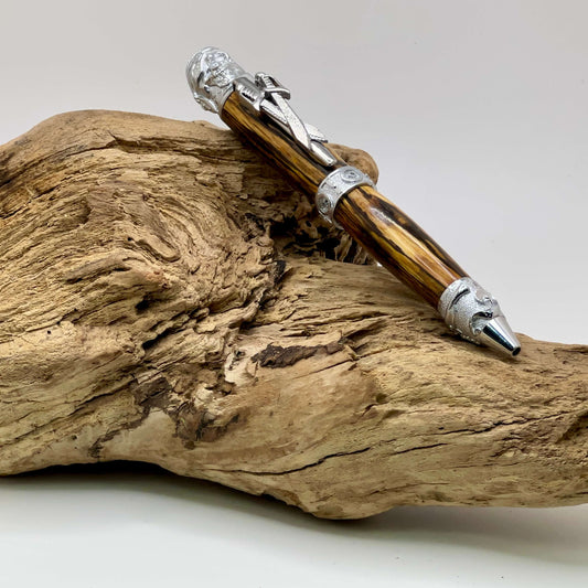 Pirate Pen Silver and Spalted Maple Wood