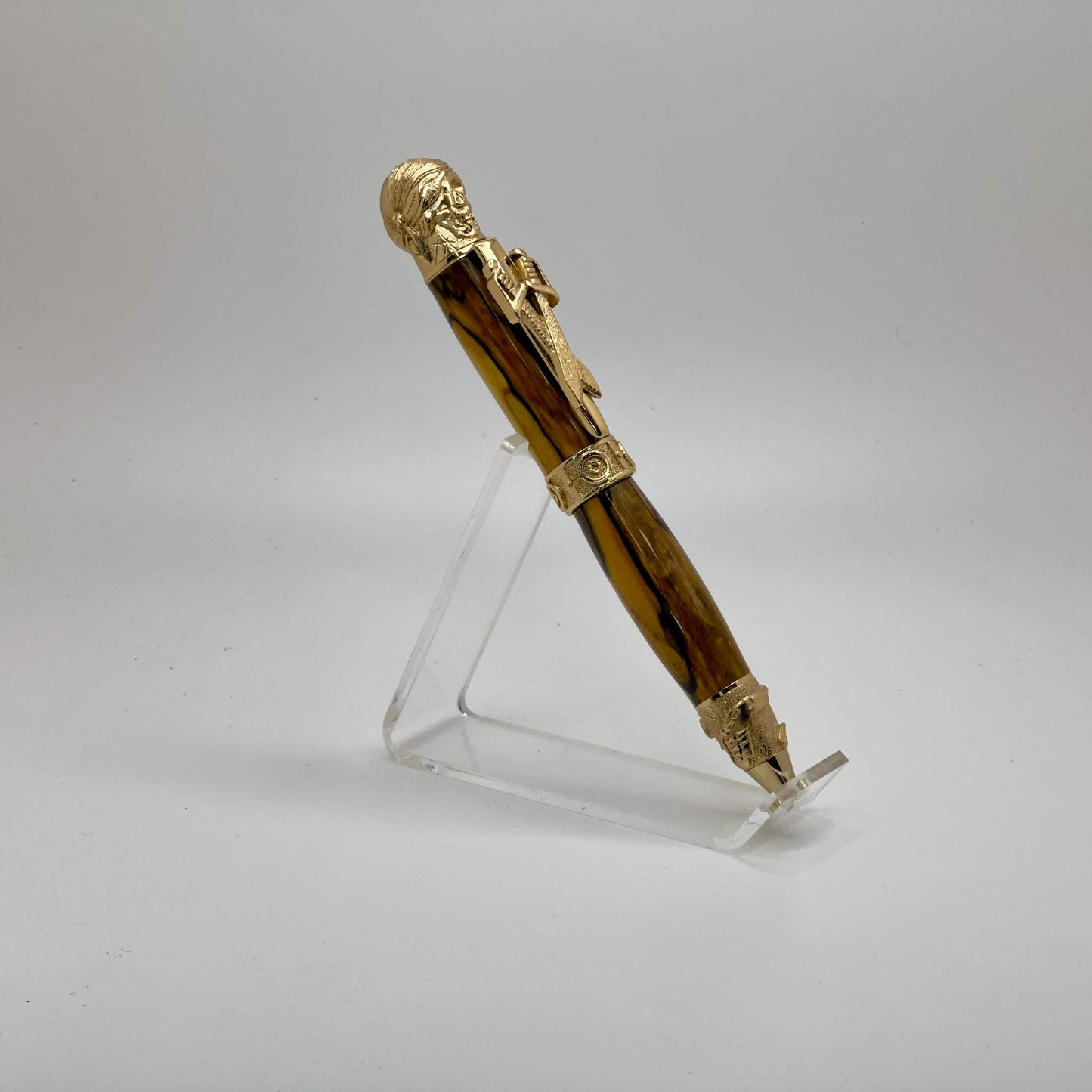 Wood Pen - Pirate Themed Gold and Spalted Maple Wood