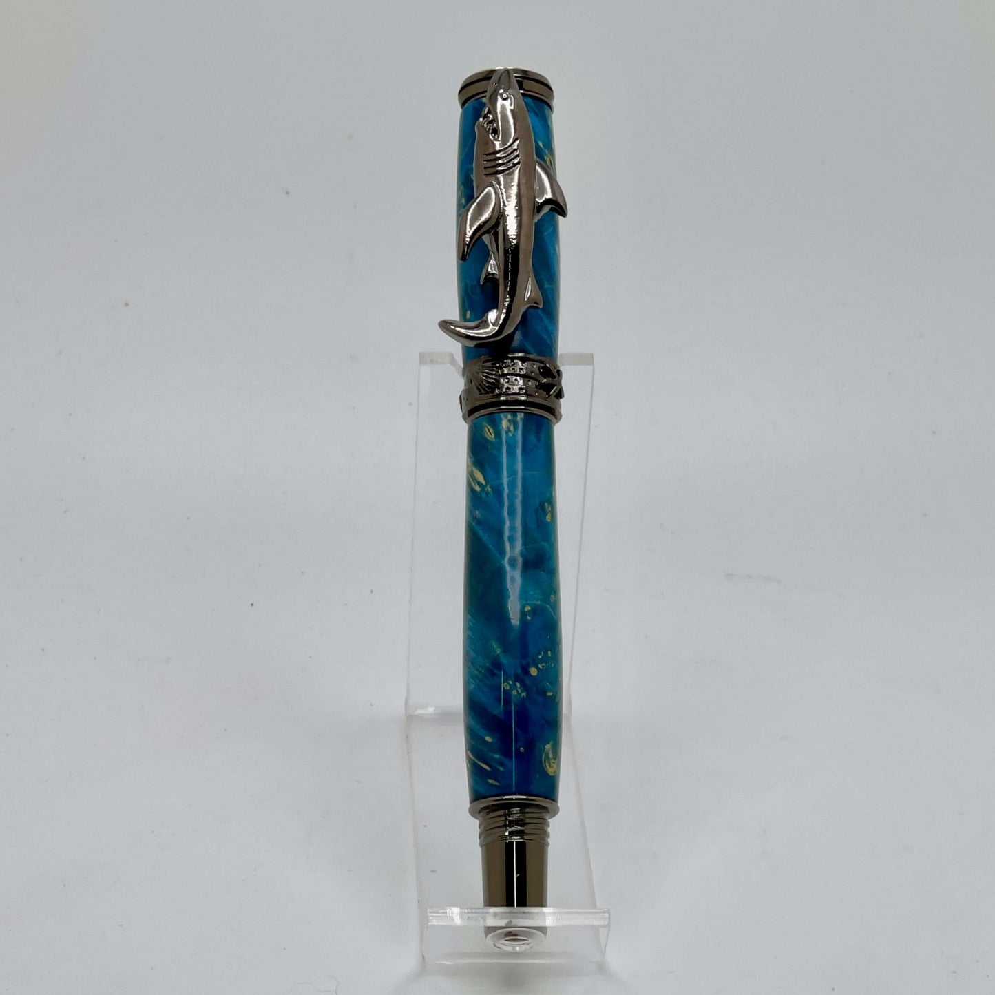 Shark Rollerball Pen Blue and Gunmetal