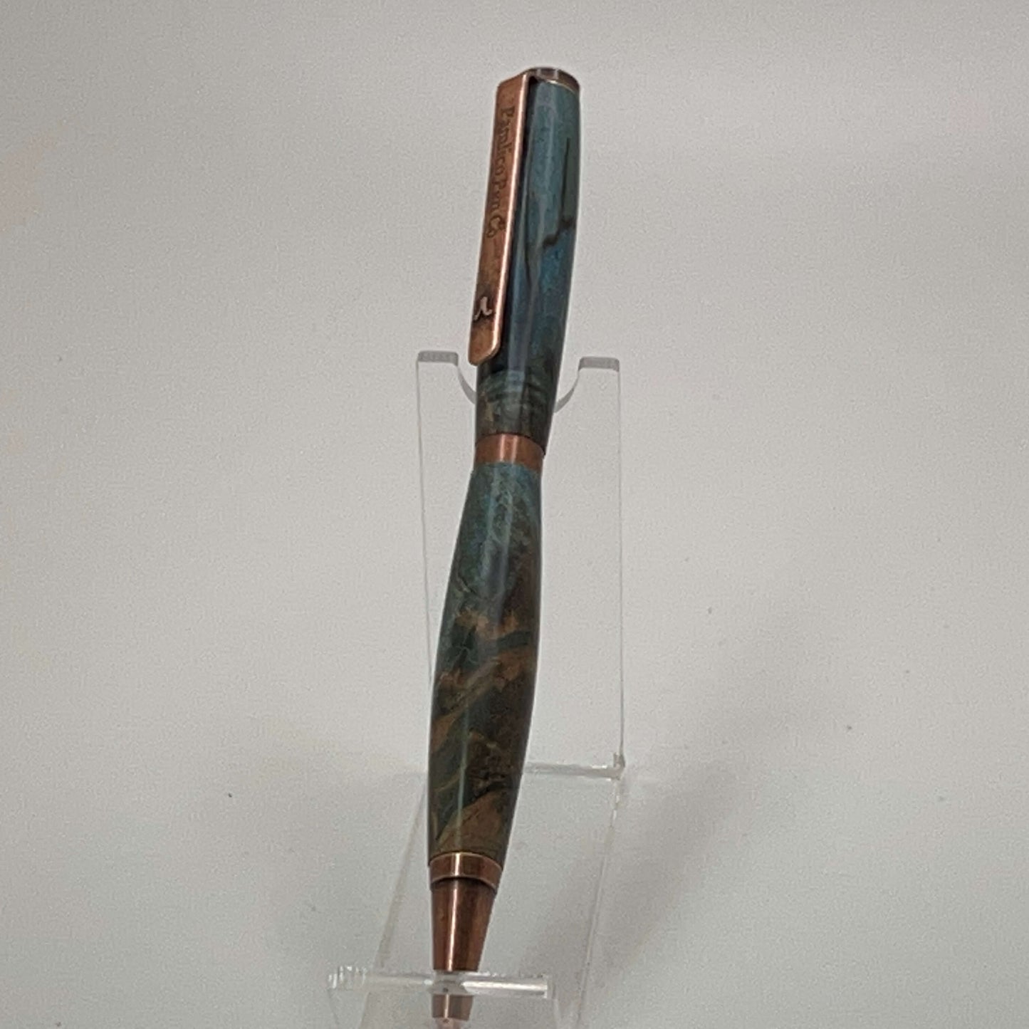 Artisan Made Pen Beautiful Blue and Copper Hues