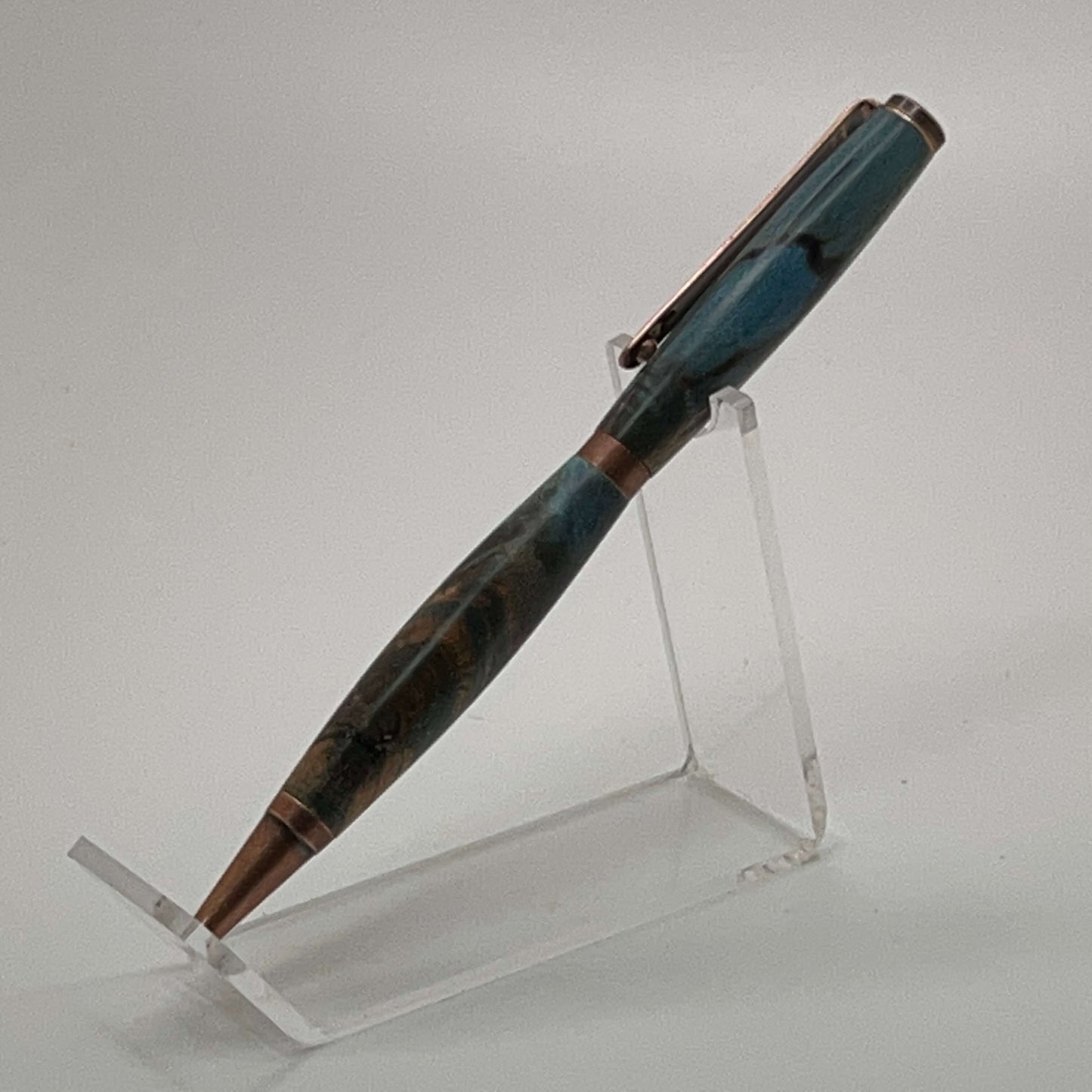 Artisan Made Pen Beautiful Blue and Copper Hues