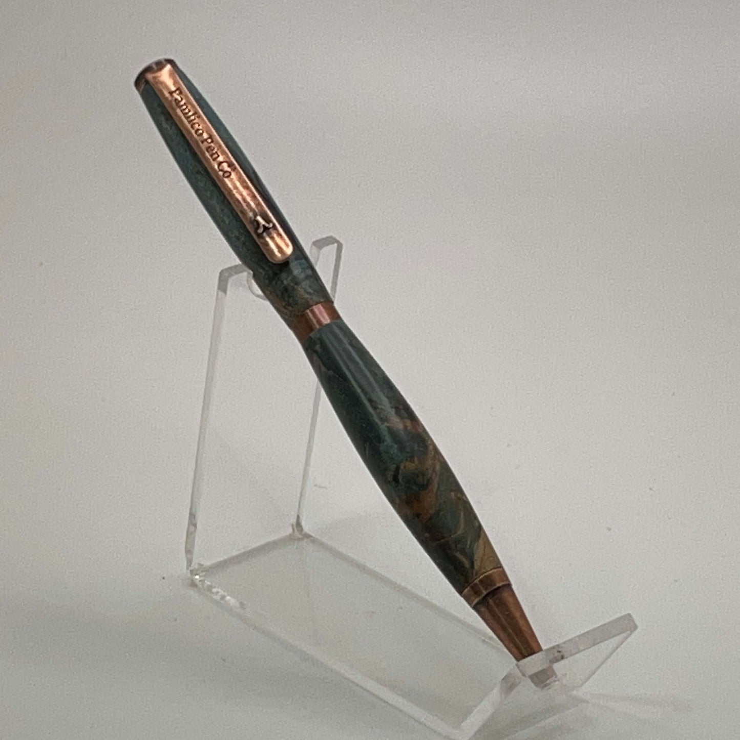 Artisan Made Pen Beautiful Blue and Copper Hues