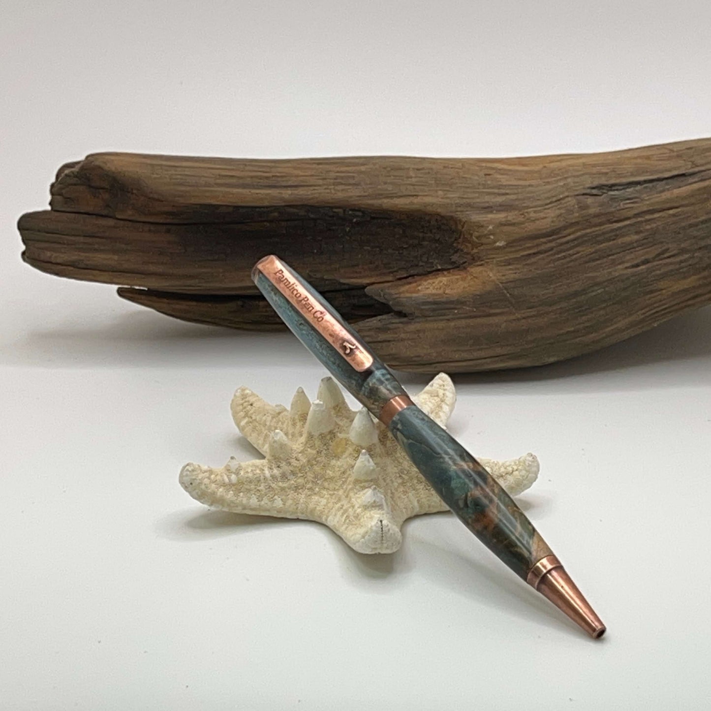 Artisan Made Pen Beautiful Blue and Copper Hues