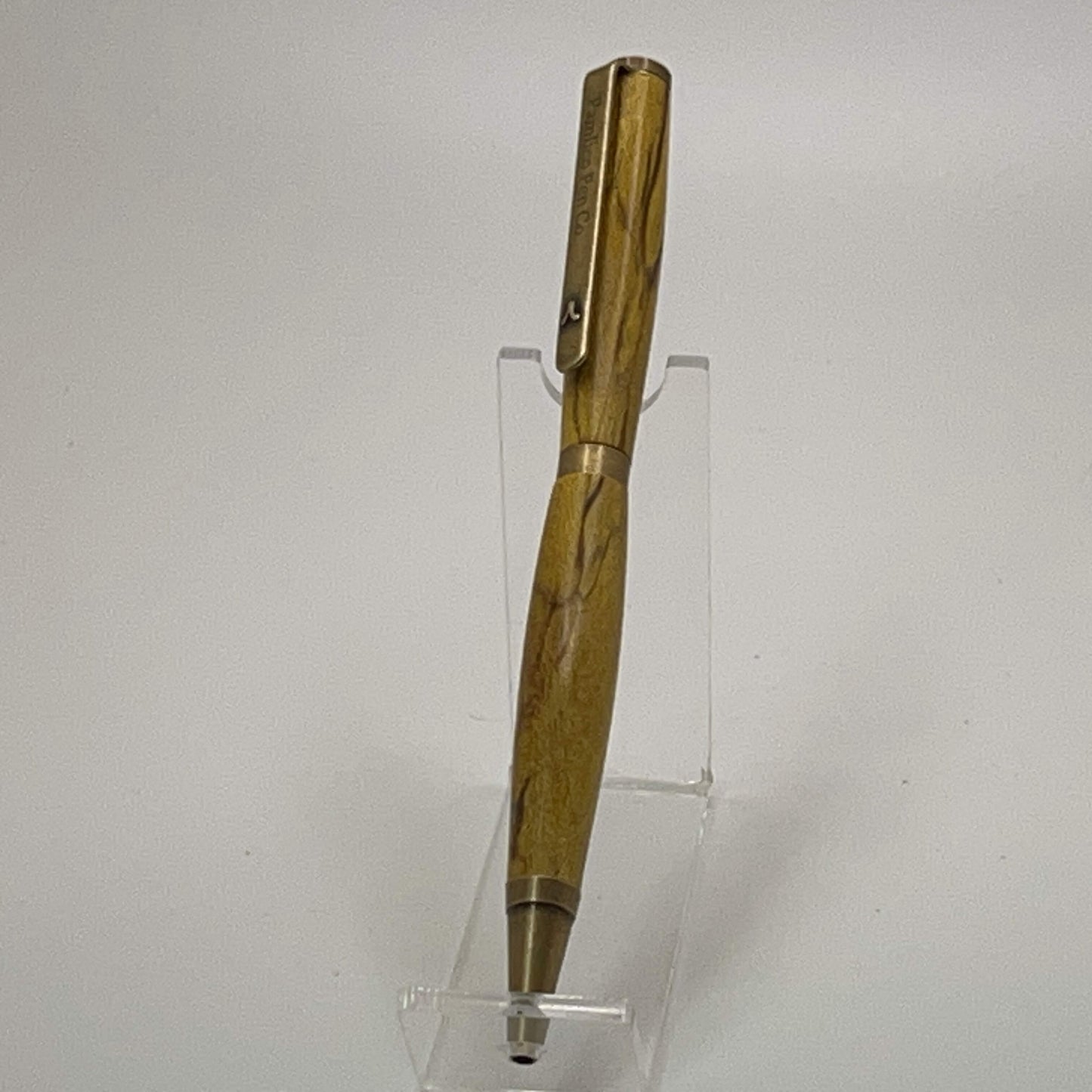 Vintage Looking Yellow With Antique Brass Ballpoint Pen