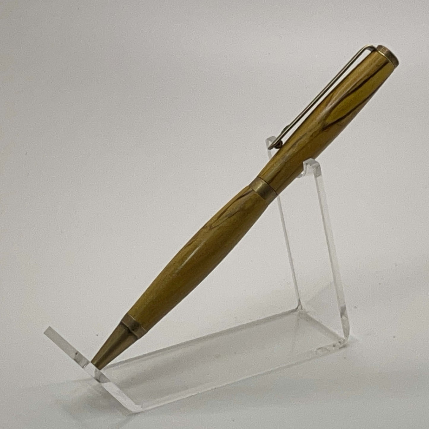 Vintage Looking Yellow With Antique Brass Ballpoint Pen