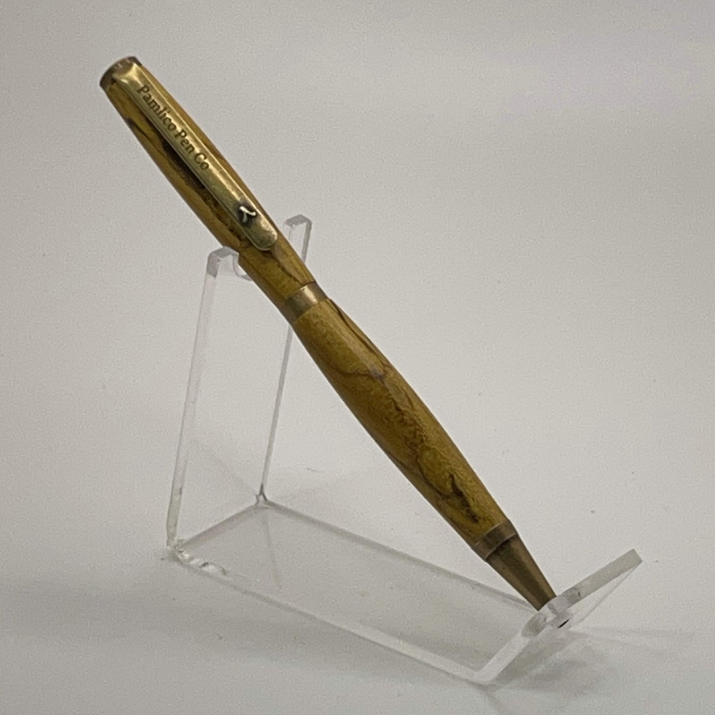 Vintage Looking Yellow With Antique Brass Ballpoint Pen