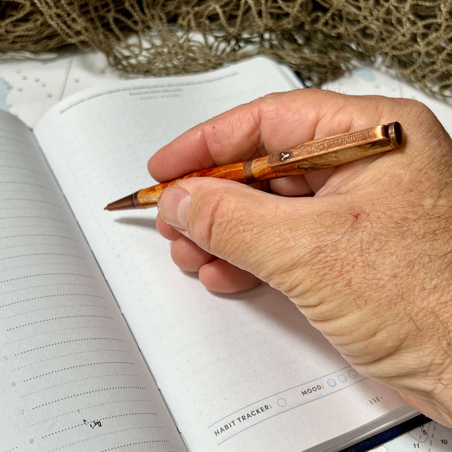 Artisan Made Writing Pen With Copper and Orange Hues