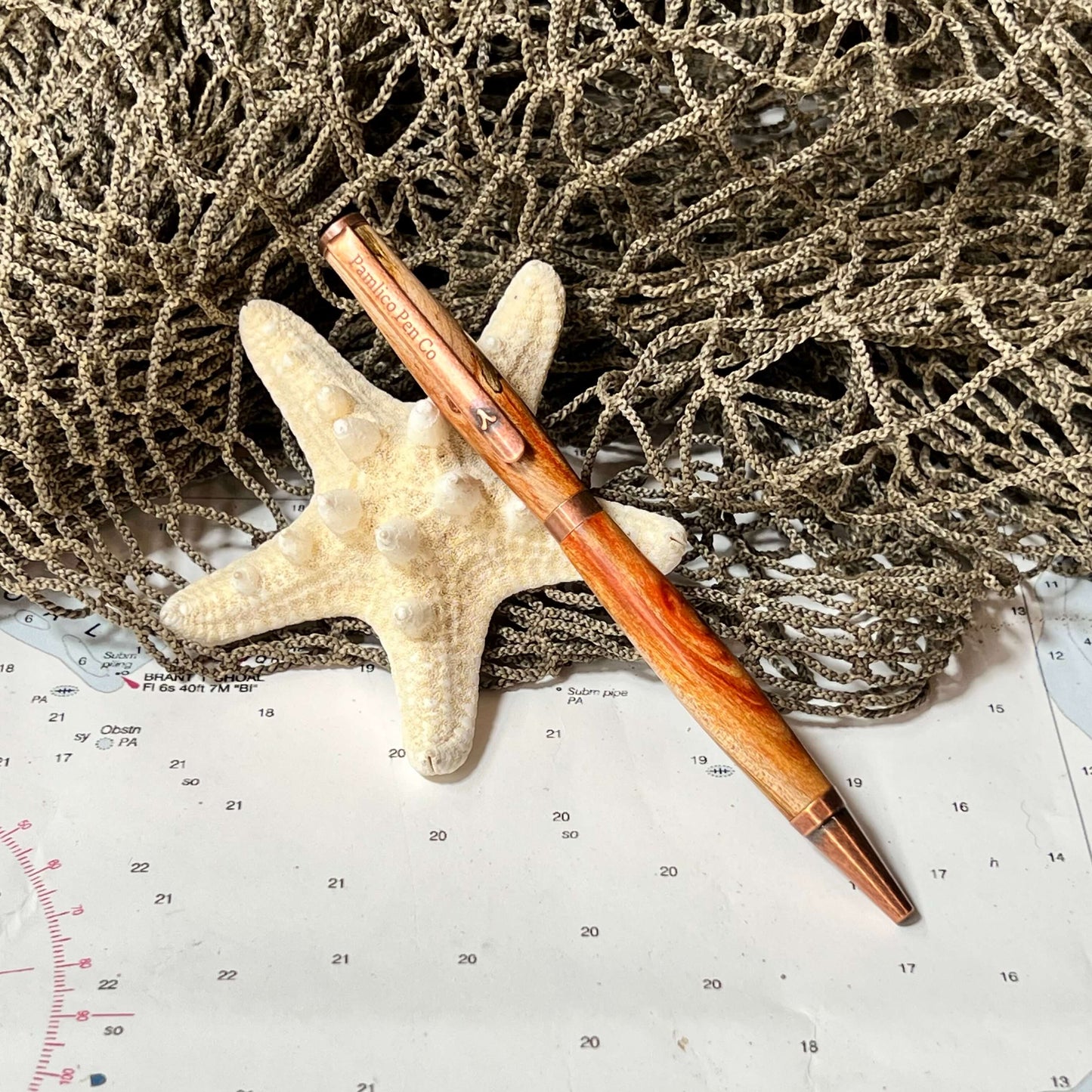 Artisan Made Writing Pen With Copper and Orange Hues