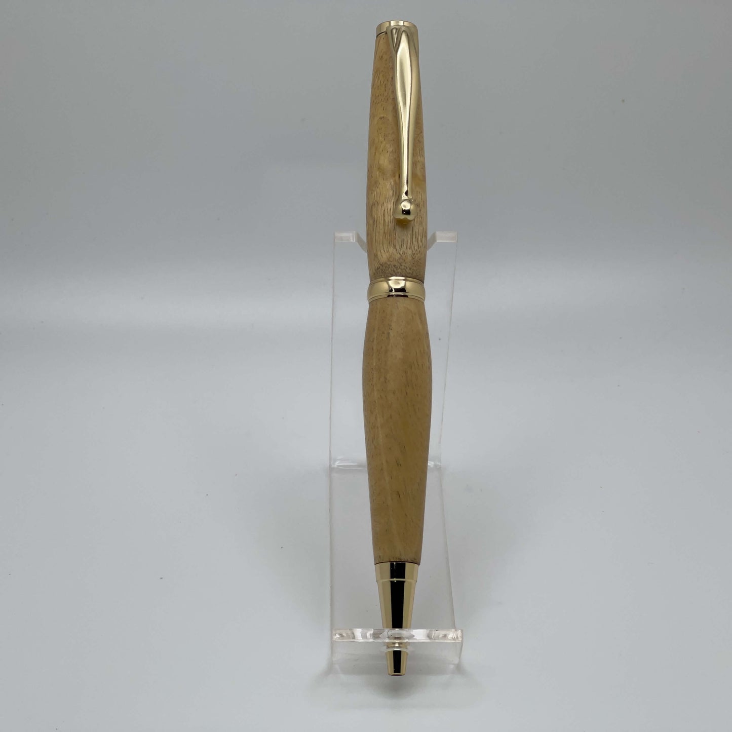 Handcrafted Wood Apple wood pen with gold hardware left side
