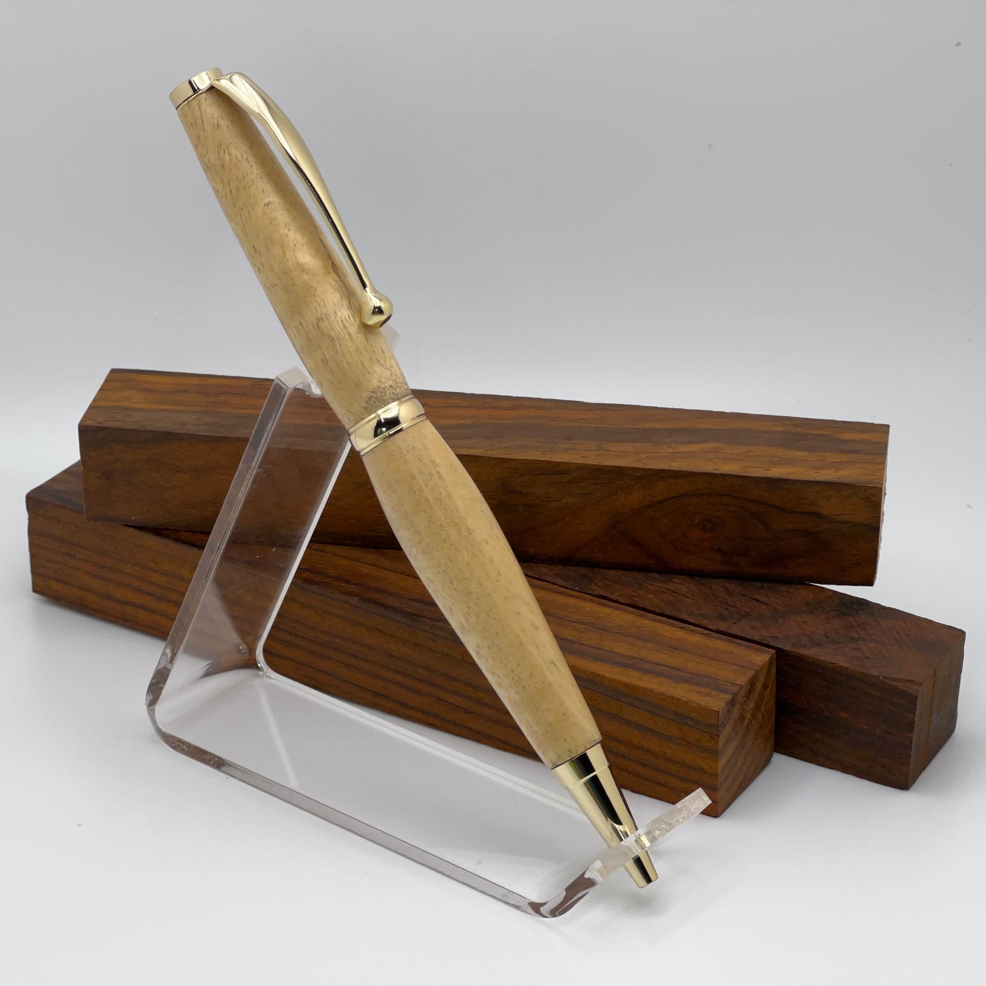 Handcrafted Wood Apple wood pen with gold hardware