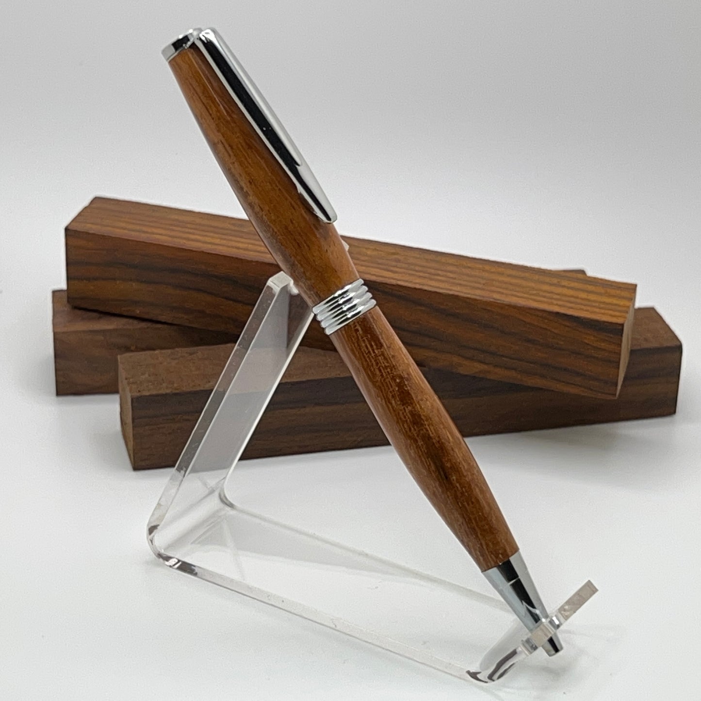 Handcrafted Angelim Pedra Wood pen with chrome hardware