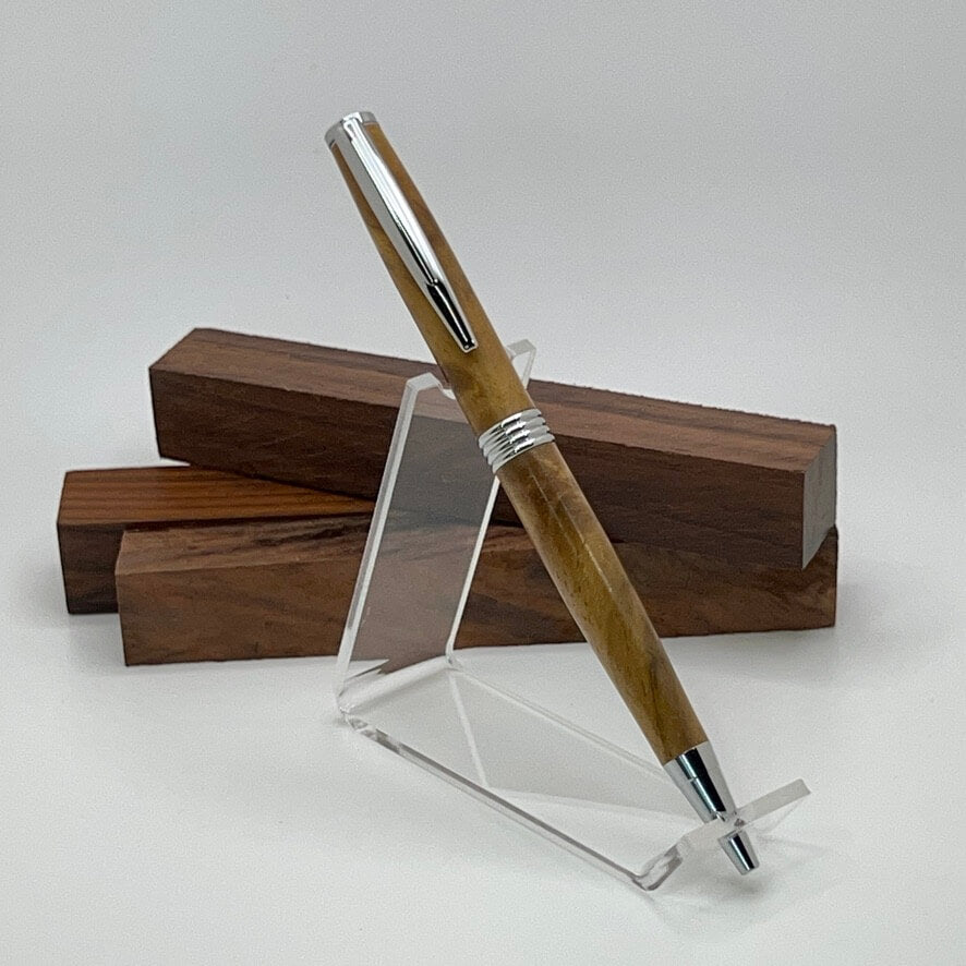 Handcrafted pen with Teak wood and Chrome hardware 