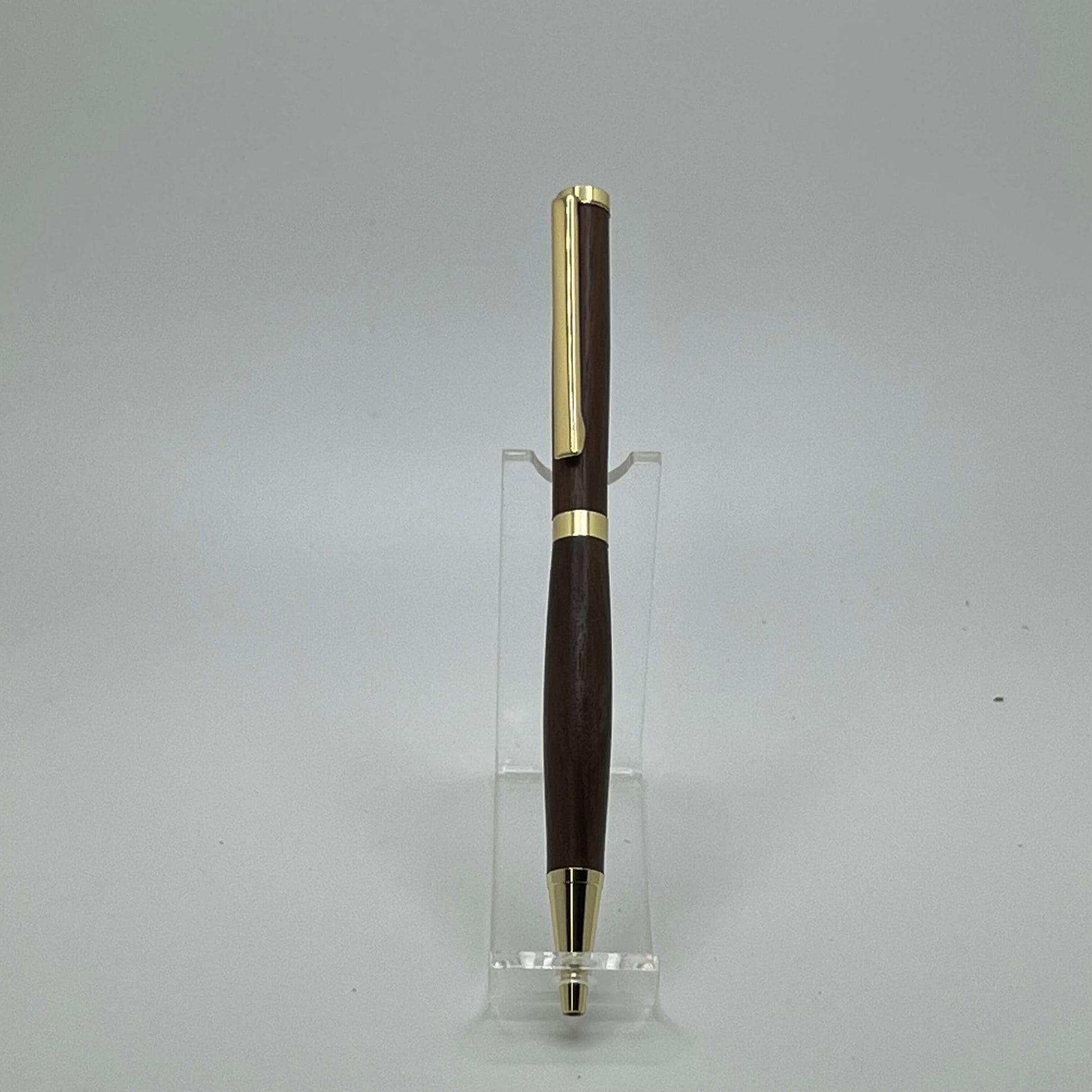 24kt gold clad slimline pen with walnut wood front